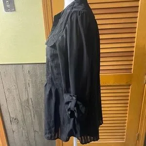 トップス gnu Denim & Co. Texture Knit Elbow Sleeve Top with Side Button